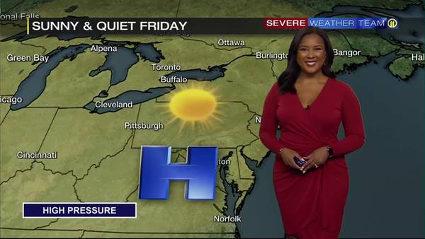Sunny, dry conditions to end workweek Friday (8/19/22)