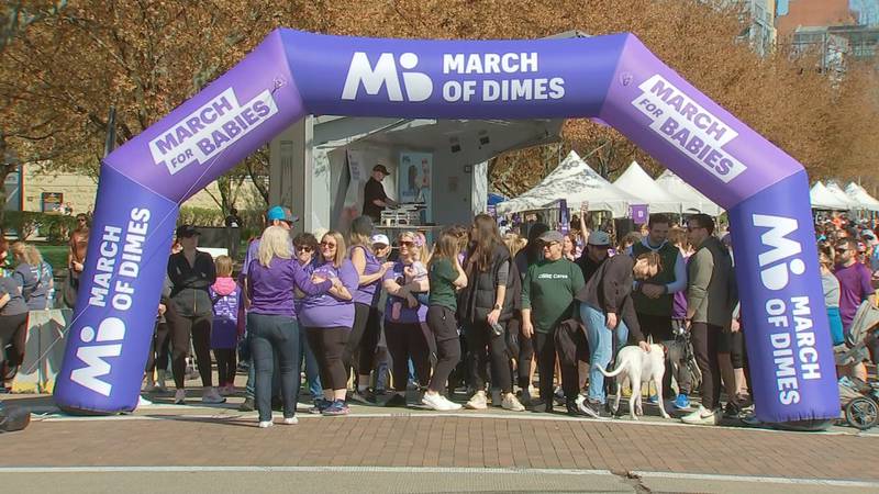 Hundreds of families walk and enjoy activities during the 54th annual March for Babies Walk on Pittsburgh's North Shore.