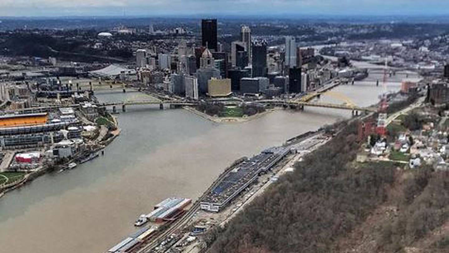 How did the three rivers contribute to the development of Pittsburgh?
