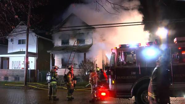 Man taken to hospital after jumping from roof of Duquesne house fire