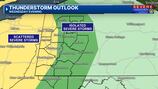 Clouds increasing Wednesday with the chance for severe storms later in the day