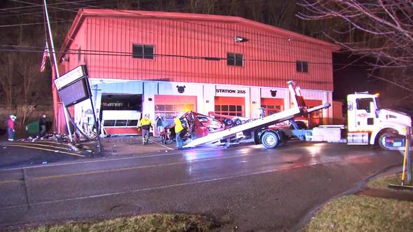Vehicle crashes into Bower Hill fire station in Scott, causing significant damage