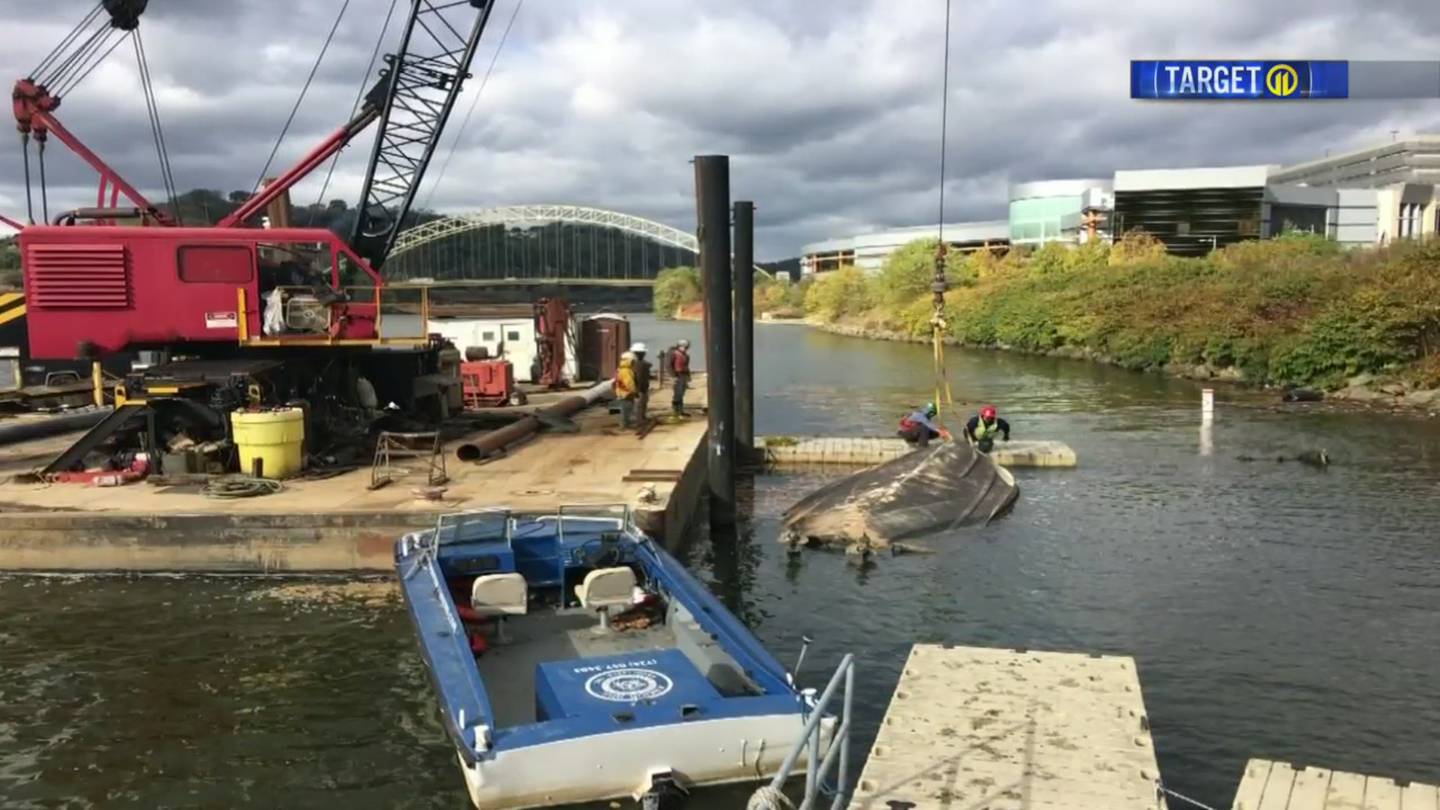 Boat Sinking Outside PNC Park After Being Found Abandoned In River - CBS  Pittsburgh