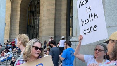 PHOTOS: Protesters gather outside of the City-County building after the overturning of Roe v. Wade
