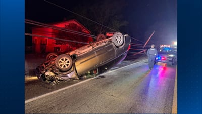 1 person injured after vehicle rolls onto its roof in Rostraver Township