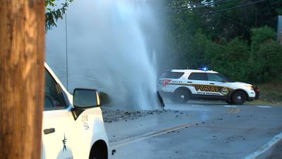 PHOTOS: Massive water main break shuts down road in Banksville