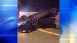 1 injured after vehicle rolls onto its roof on I-376