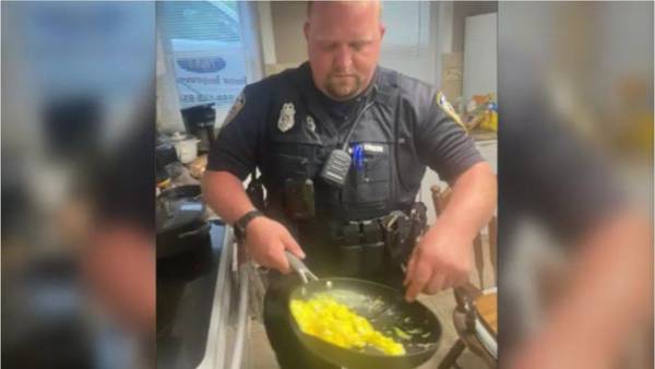 Police officer cooks dinner for man in distress