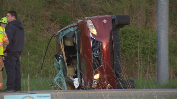 Car rolls onto its side after multi-vehicle crash in McCandless