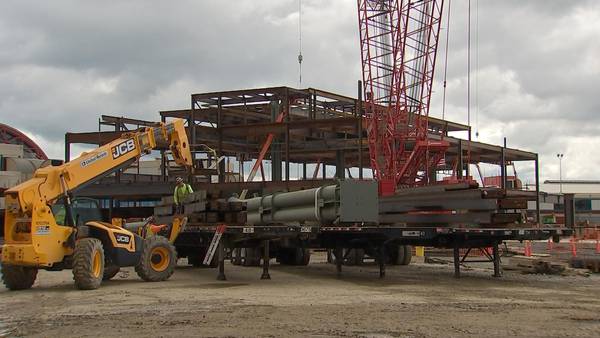 Channel 11 tours new airport terminal construction site as work continues on schedule