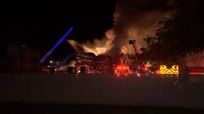 PHOTOS: Emergency crews battle fire at recycling plant in Neville Township