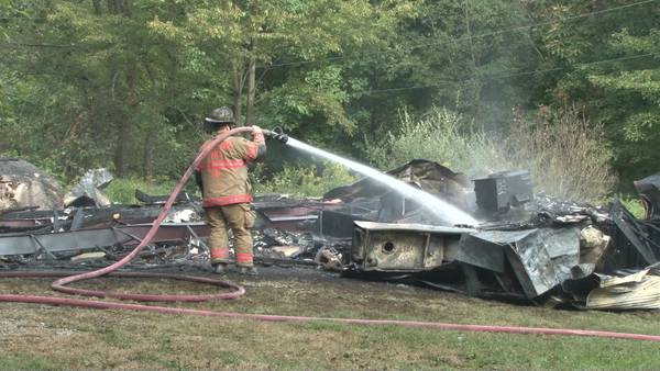 Mobile home destroyed after fire in Saltlick Township