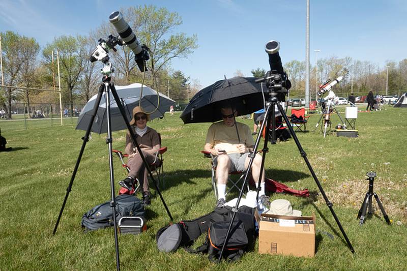 People awaiting the 2024 solar eclipse.
