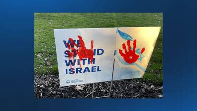 Pittsburgh police investigating after yard signs defaced in Squirrel Hill