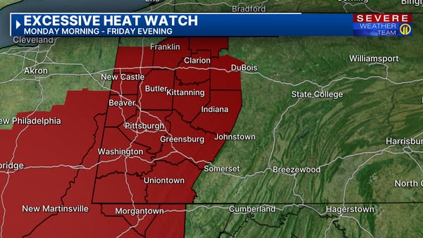 Excessive Heat Watch issued for local counties, storms possible Monday