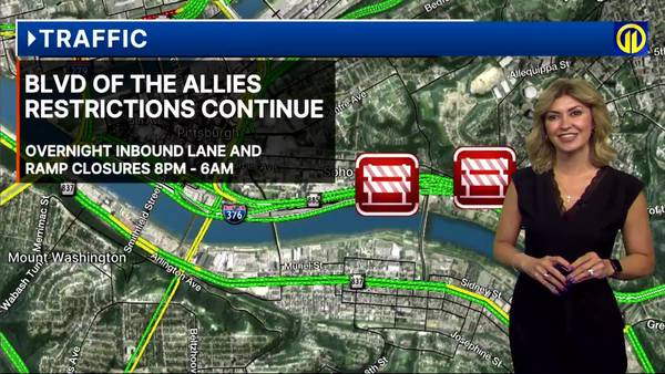 TRAFFIC: Boulevard of the Allies Restrictions Continue