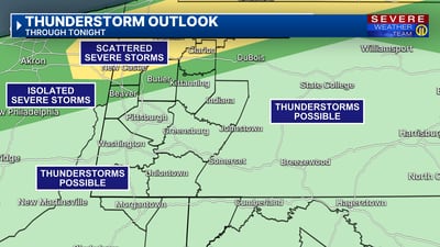 Showers, some storms possible Wednesday evening