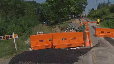 Residents frustrated with temporary fix after landslide shut down Harmony Township road months ago