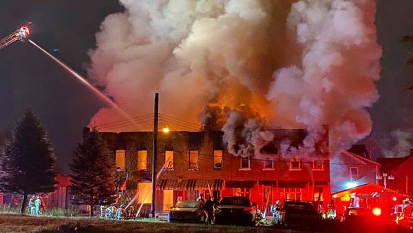 Massive fire rips through rowhomes in Braddock