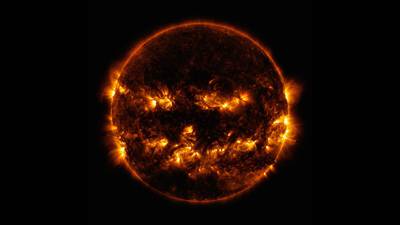 NASA gets into Halloween spirit with jack-o-lantern-esque sun photo