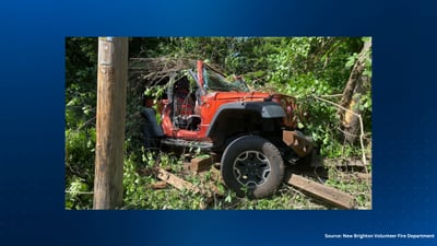 Woman flown to hospital after Jeep crashes into trees in Beaver County