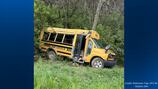 1 person taken to hospital after school bus crashes off of I-79