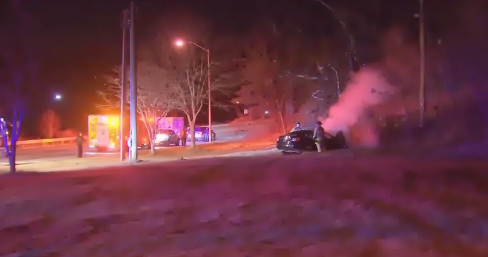 Photos Car Bursts Into Flames Off I 279 Wpxi 