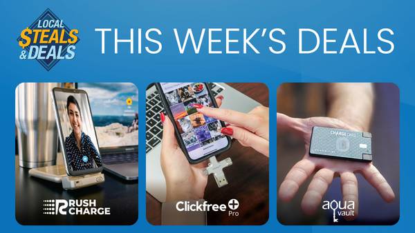 Local Steals & Deals: Best in Tech with ClickFree Pro, Rush Charge Hinge and AquaVault ChargeCard