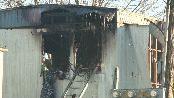 Mobile home damaged by fire in Fayette County