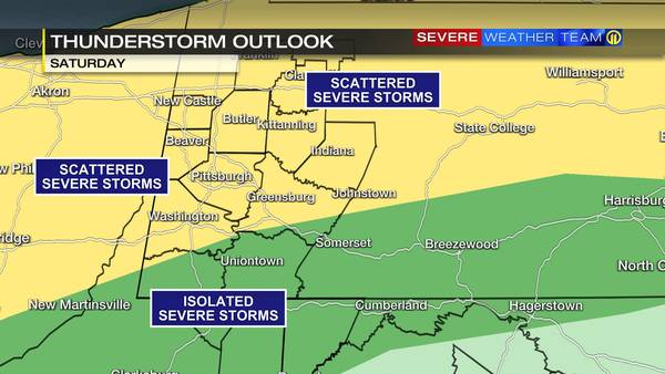 Showers, storms possible Friday evening; storms roll in Saturday