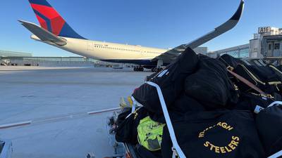 PHOTOS: Steelers’ plane from Las Vegas forced to make emergency landing in Kansas City