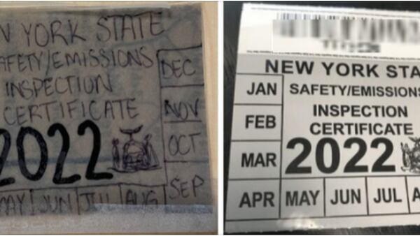 ‘Can you spot the fake?’: NY driver tries to dupe police with hand-drawn inspection sticker