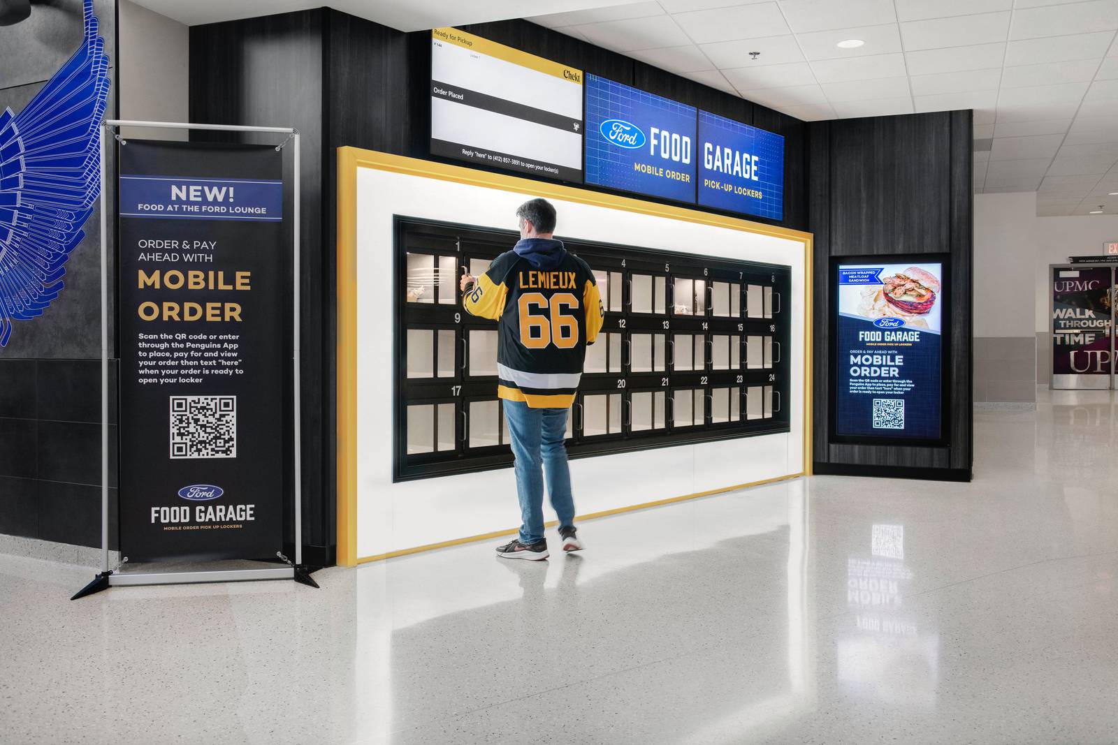 PPG Paints Arena food lockers allow fans to pick up food, drinks