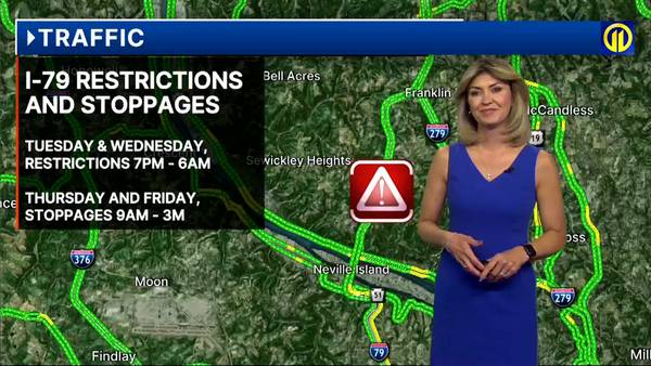 TRAFFIC: I-79 Restrictions and Stoppages
