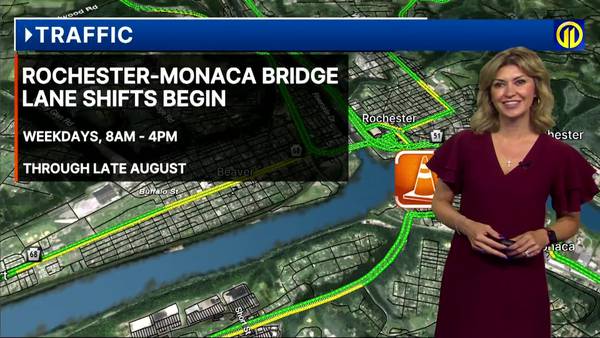 TRAFFIC: Rochester-Monaca Bridge Lane Shifts