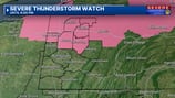 Severe Thunderstorm Watch in effect for several counties through Monday evening 