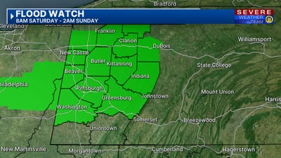 Flood Watch issued for most of our area ahead of potential heavy rain, thunderstorms Saturday