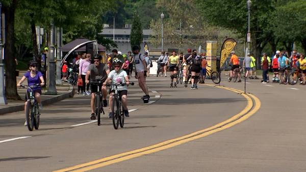 Bikers enjoy roads without vehicles during Open Streets PGH