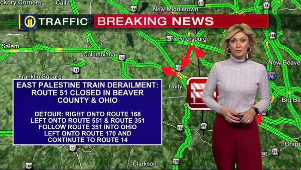 TRAFFIC: East Palestine Train Derailment: Route 51 Closed in Beaver County & Ohio