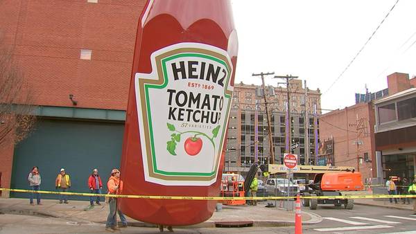 2nd iconic Heinz Ketchup bottle from Heinz Field on display at new home