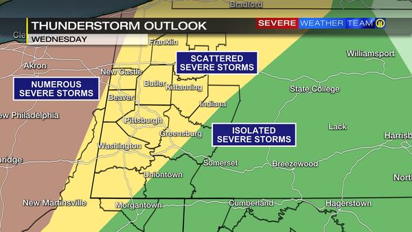 Strong to severe thunderstorms expected Wednesday night; tornado risks possible in some areas