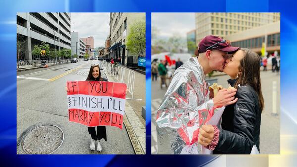 Pittsburgh Marathon ends with engagement for DC couple