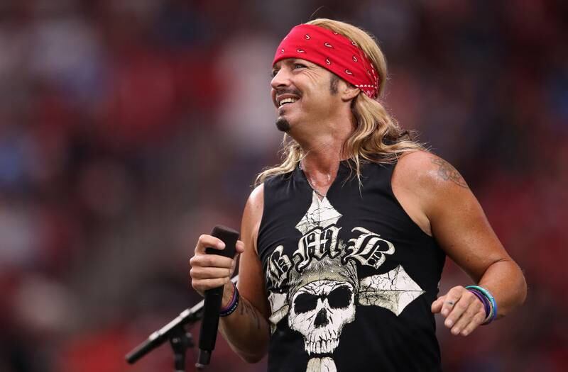 GLENDALE, ARIZONA - SEPTEMBER 08:  Musician Bret Michaels performs during a half-time show at the NFL game between the  Arizona Cardinals # of the Arizona Cardinals and the  Detroit Lions # of the Detroit Lions at State Farm Stadium on September 08, 2019 in Glendale, Arizona. (Photo by Christian Petersen/Getty Images)