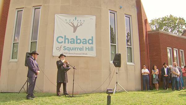 Dozens rally against antisemitic messaging in Squirrel Hill