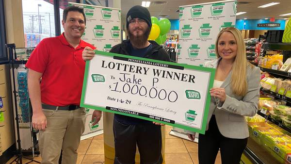 Pennsylvania Lottery raffle winner in Butler presented with $1M commemorative check
