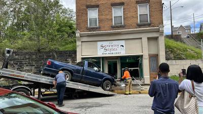 PHOTOS: A look at the damage after a truck crashed into McKees Rocks hair salon