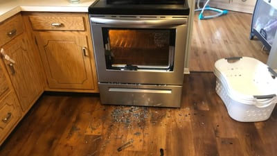 Local family warns of potential danger after glass oven door spontaneously explodes