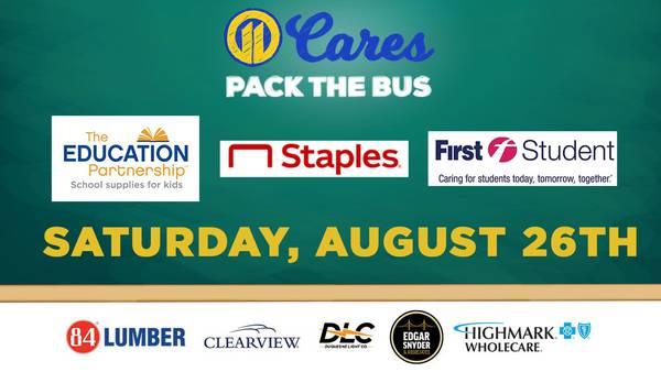 11 Cares Pack the Bus event Aug. 26 at Staples locations