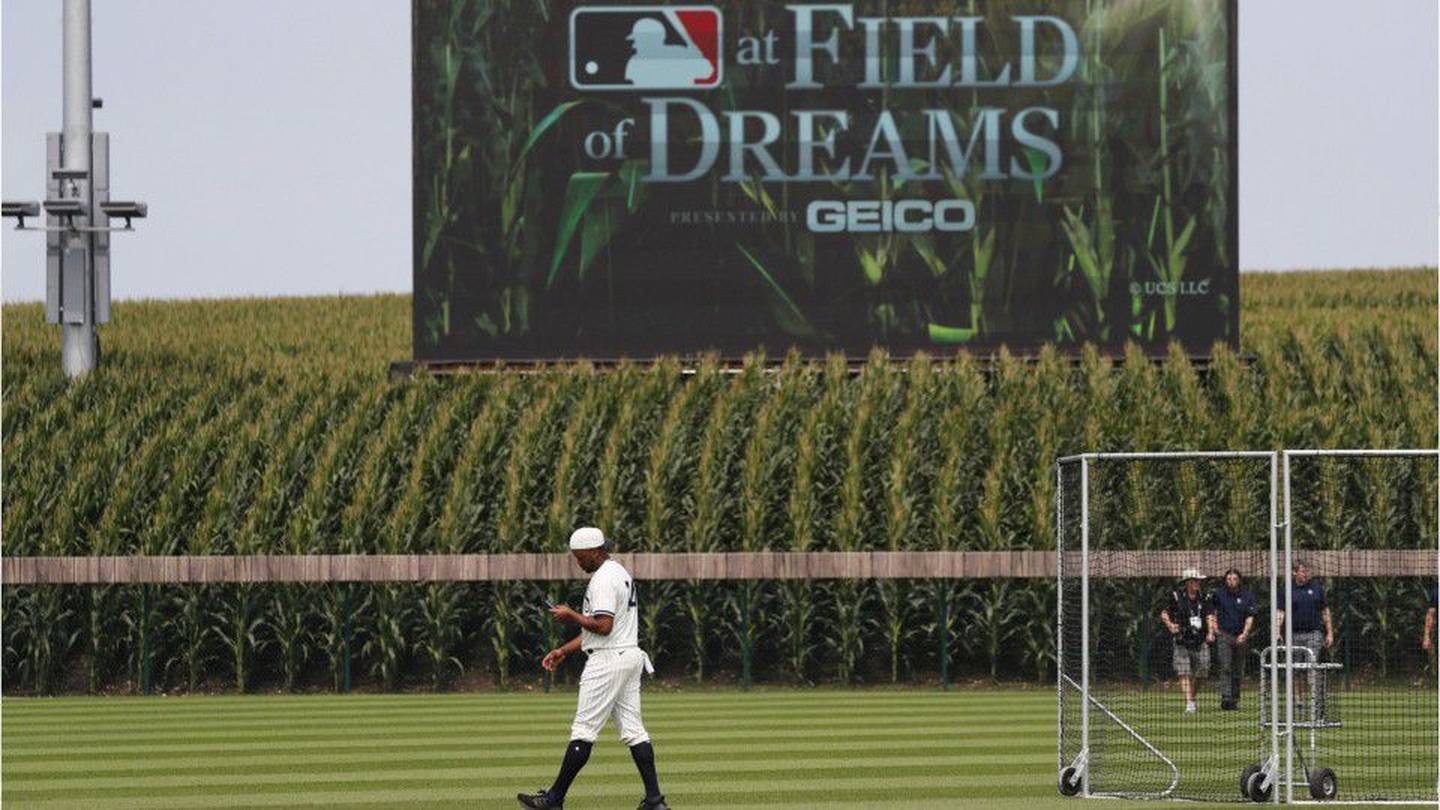 Construction underway for MLB game at Field of Dreams