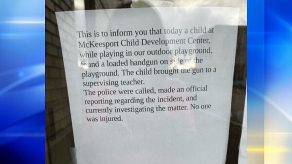 Loaded gun found by child on playground at McKeesport Childcare Development Center